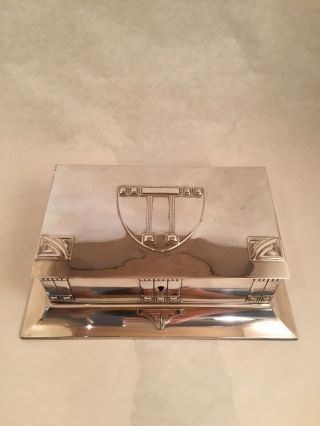 WMF Silver plated Arts And Crafts Jewelry Box Casket Lined 5