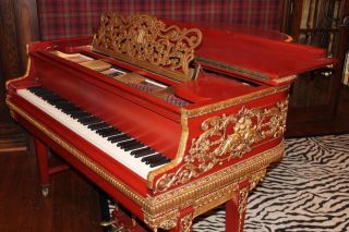 " Spectacular One In The World Hand - Carved Knabe Grand Piano”