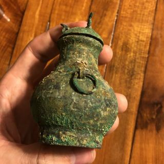 RARE Ancient Greek Style Bronze Age Brass Vase Oil Wine Jug 1750 - 1500 BC READ 3