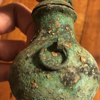RARE Ancient Greek Style Bronze Age Brass Vase Oil Wine Jug 1750 - 1500 BC READ 8