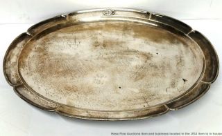 Antique Kalo Shop Hand Wrought Hammered Sterling Silver Arts Crafts Tray Mohr