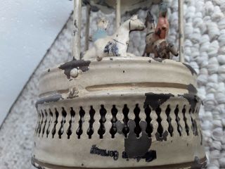vtg.  Gunthermann antique tin Wind - Up CAROUSEL Toy merry go round GESENIA antique 6