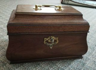 Vintage Henkel - Harris Wooden Tea Caddy Box Virginia Galleries With Key 8/73