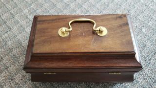 Vintage Henkel - Harris Wooden Tea Caddy Box Virginia Galleries With Key 8/73 3