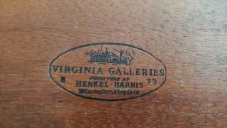 Vintage Henkel - Harris Wooden Tea Caddy Box Virginia Galleries With Key 8/73 4