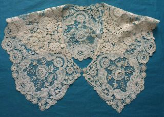 Antique Brussels duchesse and point de gaze lace collar - projects 6