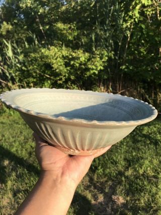 11” Chinese Celadon Porcelain Bowl