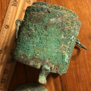 RARE Ancient Greek Style Bronze Age Brass Vase Oil Wine Jug 1200 - 800 BC READ 8