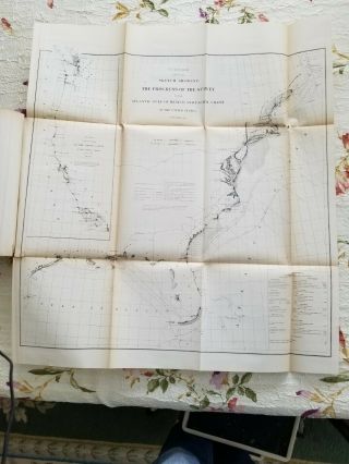 Atlantic Gulf of Mexico and Pacific Coasts 1863 US Coast Survey Map Chart 2