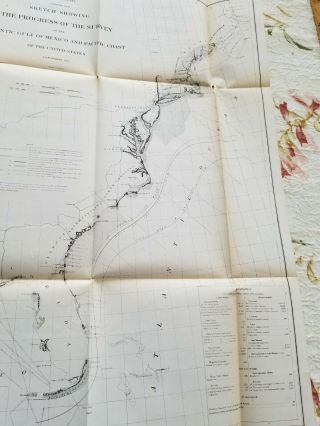 Atlantic Gulf of Mexico and Pacific Coasts 1863 US Coast Survey Map Chart 3