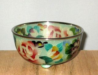 Fine Plique a Jour Japanese Cloisonne Enamel Vase Bowl w/ Brilliant Flowers 4
