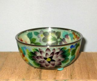 Fine Plique a Jour Japanese Cloisonne Enamel Vase Bowl w/ Brilliant Flowers 5