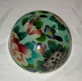Fine Plique a Jour Japanese Cloisonne Enamel Vase Bowl w/ Brilliant Flowers 8