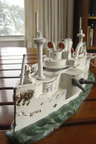 RARE USS IOWA DREADNOUGHT CAST IRON TOY BANK 7