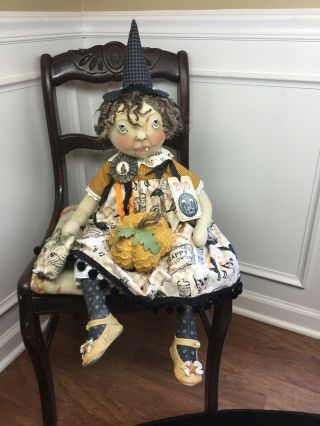 Primitive Folk Art OOAK Shabby Witch Doll 2