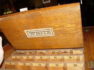 Scarce Clark ' s 4 Sided Revolving Oak Spool Cotton Thread Store Display Case 10