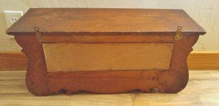 Antique Victorian Carved Oak 2 Tier Wall Clock Shelf w/ Mirror 11
