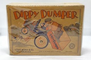 Antique 1930s Marx Popeye Bluto Dippy Dumper Tin Wind - Up - BOX ONLY 3