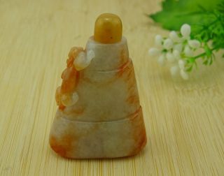 Certified Red Jade Snuff Bottle Hand - carved Pixiu Grade A Jadeite S - 059 - 4 3