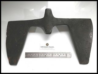 Extremely Rare Scandinavian Norse Viking Double Bladed Axe Head Conserved - EF 6
