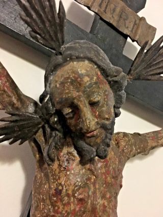 LATE RENAISSANCE CARVED WOOD PLAGUE CROSS FROM TYROL CA.  1670 8