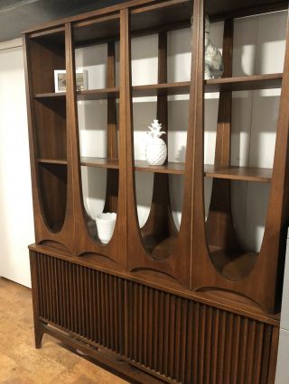 Broyhill Brasilia Room Divider Mid Century Modern Wood Display Storage Shelf