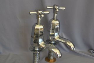 Basin Taps Art Deco Antique Chrome Bathroom Taps Reclaimed Fully Refurbed