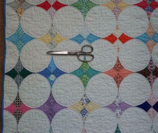 Small Scale Beauty Vintage 30s Blue White Feedsack Hummingbird QUILT 91x74 