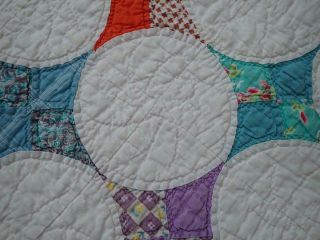 Small Scale Beauty Vintage 30s Blue White Feedsack Hummingbird QUILT 91x74 