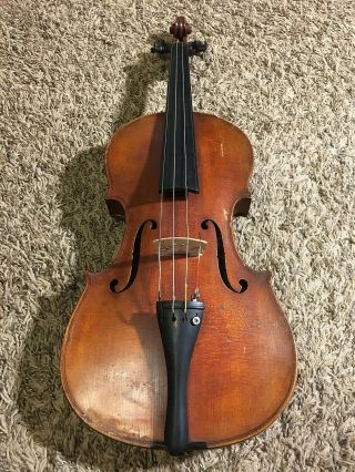 Antique Violin Fiddle Elmer E.  Powers Leominster Mass.  1890 with Bow & Case 2