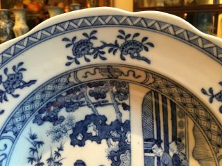 A Large Chinese Qing Dynasty Blue and White Porcelain Bowl,  Marked. 8