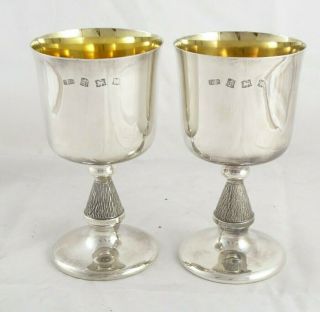 Cased Solid Sterling Silver Winston Churchill Goblet Cups 1973 314 G