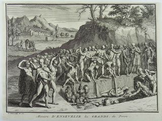 Bernard Picart (1673 - 1733) - Peruvian Natives,  Funeral Rites - 1727