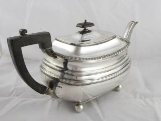SMART ENGLISH ANTIQUE GEORGIAN STYLE SOLID STERLING SILVER TEAPOT 1908 695 g 3