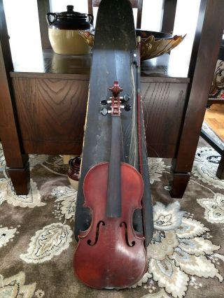 Antique Medio Fino Jtl Violin With Antique G&b Wood Case
