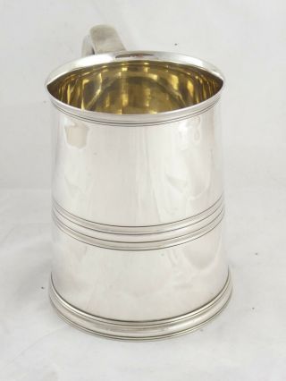 HEAVY GEORGIAN STYLE SOLID STERLING SILVER 1 PINT TANKARD MUG 1953 532 g 2