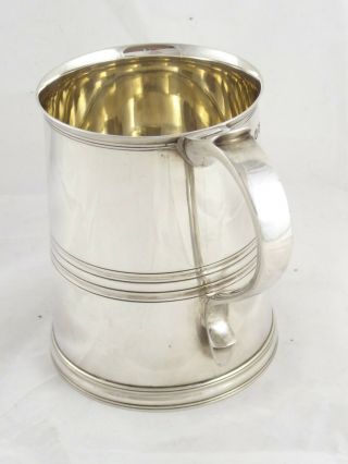 HEAVY GEORGIAN STYLE SOLID STERLING SILVER 1 PINT TANKARD MUG 1953 532 g 4