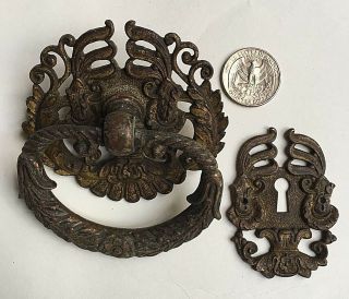 Antique 19c P.  E.  Guerin NY Neoclassical Bronze Mounts Ormolu Pulls & Escutcheons 5