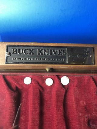 Vintage Buck Knives Wooden Glass Store Display Case 2