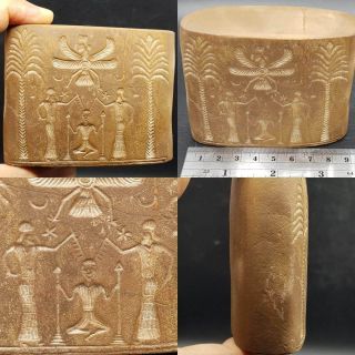 9 cm Sassanian Antique Stunning Lovely Big Worship Stone Seal intaglio 3