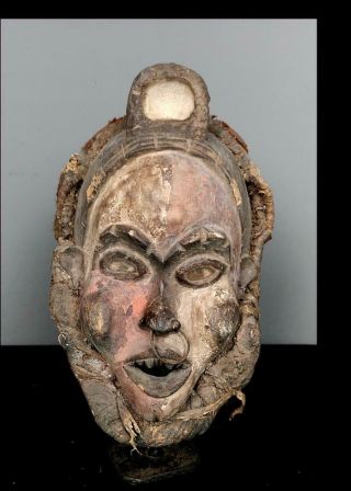 Old Tribal Bakongo Headdress Fetish Mask - Congo