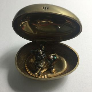 Vintage 1978 Cartier Easter egg 18ct Gold,  bronze and silver 6