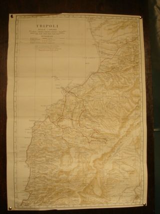 Antique Map Of Syria / Tripoli /region October 1918