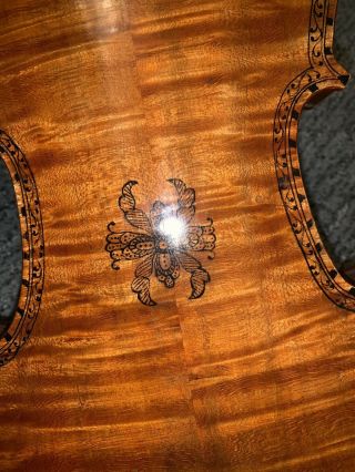 Antique Violin 1927 Norwegian Hardanger Fiddle Case Scroll is a Face Head 10