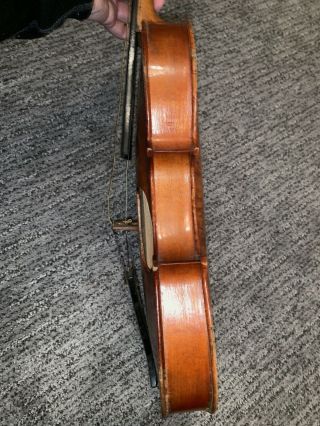 Antique Violin 1927 Norwegian Hardanger Fiddle Case Scroll is a Face Head 11