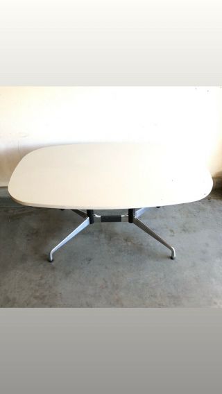 Eames / Herman Miller Segmented Dining Conference Table Aluminum Base Racetrack 7