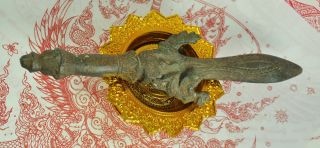 Antique Bronze King Khan Garuda Dagger Knife Sword Thai Khmer Ancient Amulet