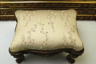 GORGEOUS FRENCH ANTIQUE BRASS GILT FOOT STOOL 2