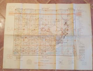 Wwii 1944 - German Map - St.  Nazaire & St.  Andre,  France