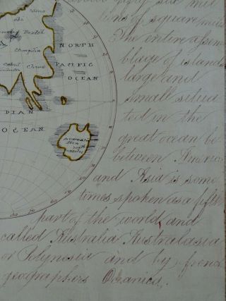 1852 SIR THOMAS JACKSON HSBC BANK - HAND DRAWN MAP OF THE WORLD - DUBLIN SCHOOL 9